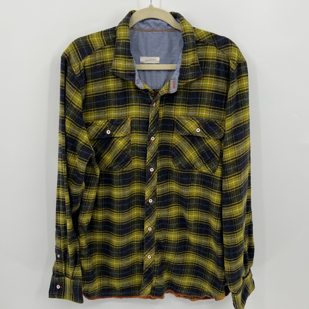 Arnold Zimberg plaid flannel button down shirt